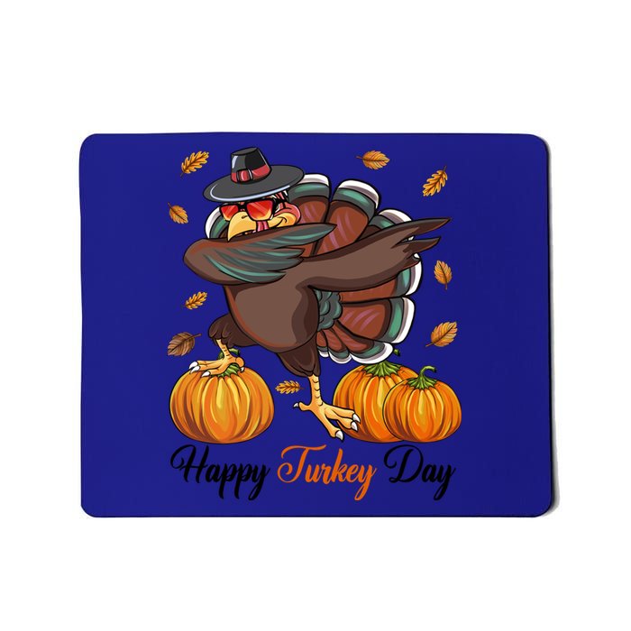 Happy Turkey Day Dabbing Turkey Pilgrim Pumpkin Thanksgiving Great Gift Mousepad