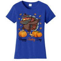 Happy Turkey Day Dabbing Turkey Pilgrim Pumpkin Thanksgiving Great Gift Women's T-Shirt