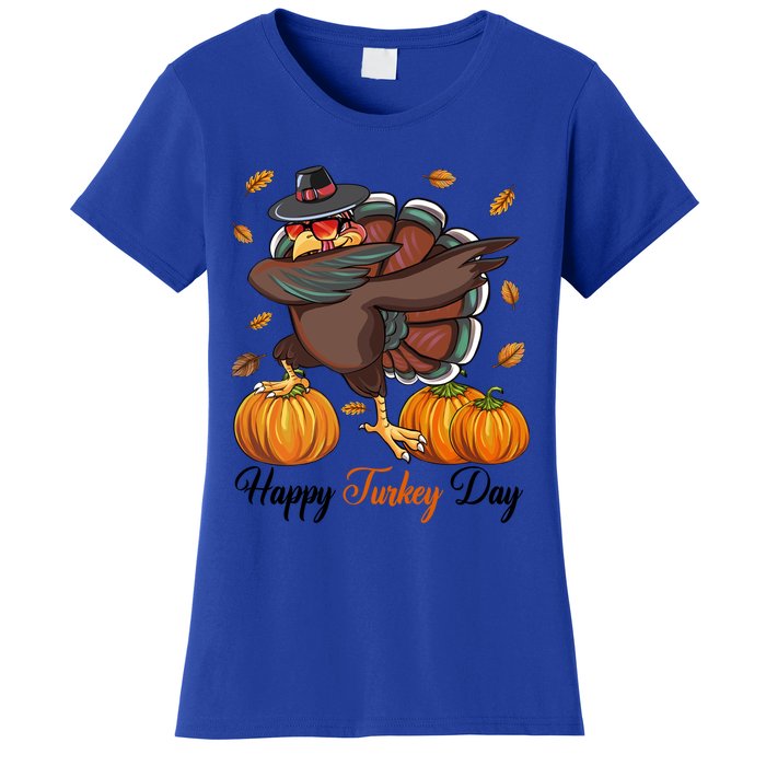 Happy Turkey Day Dabbing Turkey Pilgrim Pumpkin Thanksgiving Great Gift Women's T-Shirt