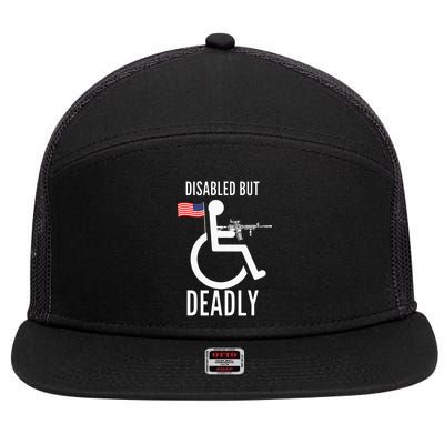 Handicap T Disabled But Deadly 7 Panel Mesh Trucker Snapback Hat