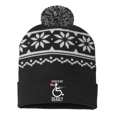 Handicap T Disabled But Deadly USA-Made Snowflake Beanie