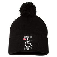 Handicap T Disabled But Deadly Pom Pom 12in Knit Beanie