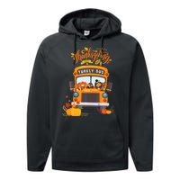 Happy Thanksgiving Day Turkey School Bus Driver Gifts Performance Fleece Hoodie