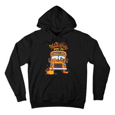 Happy Thanksgiving Day Turkey School Bus Driver Gifts Hoodie