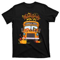 Happy Thanksgiving Day Turkey School Bus Driver Gifts T-Shirt