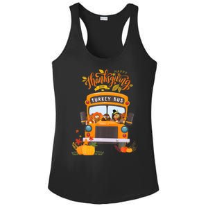 Happy Thanksgiving Day Turkey School Bus Driver Gifts Ladies PosiCharge Competitor Racerback Tank