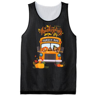 Happy Thanksgiving Day Turkey School Bus Driver Gifts Mesh Reversible Basketball Jersey Tank