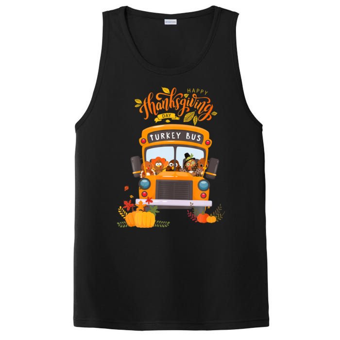 Happy Thanksgiving Day Turkey School Bus Driver Gifts PosiCharge Competitor Tank