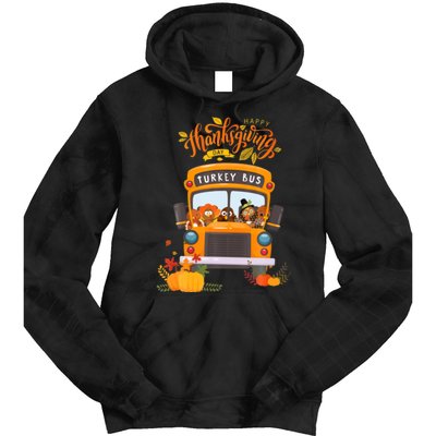 Happy Thanksgiving Day Turkey School Bus Driver Gifts Tie Dye Hoodie