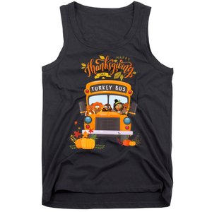 Happy Thanksgiving Day Turkey School Bus Driver Gifts Tank Top