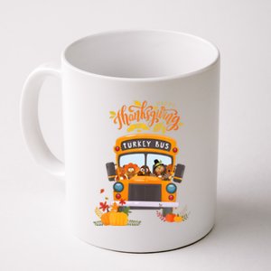 Happy Thanksgiving Day Turkey School Bus Driver Gifts Coffee Mug