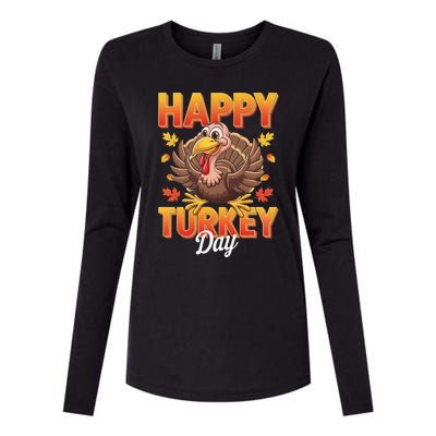 Happy Turkey Day Thanksgiving Turkey Holiday Autumn Great Gift Womens Cotton Relaxed Long Sleeve T-Shirt