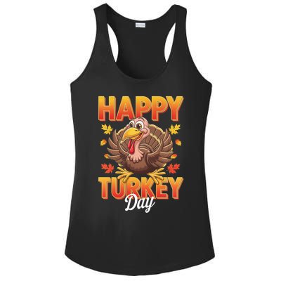 Happy Turkey Day Thanksgiving Turkey Holiday Autumn Great Gift Ladies PosiCharge Competitor Racerback Tank