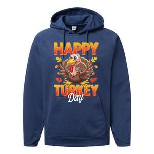 Happy Turkey Day Thanksgiving Turkey Holiday Autumn Great Gift Performance Fleece Hoodie