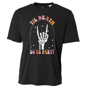 Halloween Til Death Do Us Party Retro Bachelorette Matching Cooling Performance Crew T-Shirt