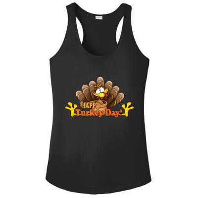 Happy Turkey Day Funny Thanksgiving Ladies PosiCharge Competitor Racerback Tank