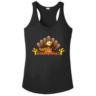 Happy Turkey Day Funny Thanksgiving Ladies PosiCharge Competitor Racerback Tank