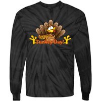 Happy Turkey Day Funny Thanksgiving Tie-Dye Long Sleeve Shirt