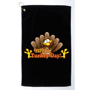 Happy Turkey Day Funny Thanksgiving Platinum Collection Golf Towel