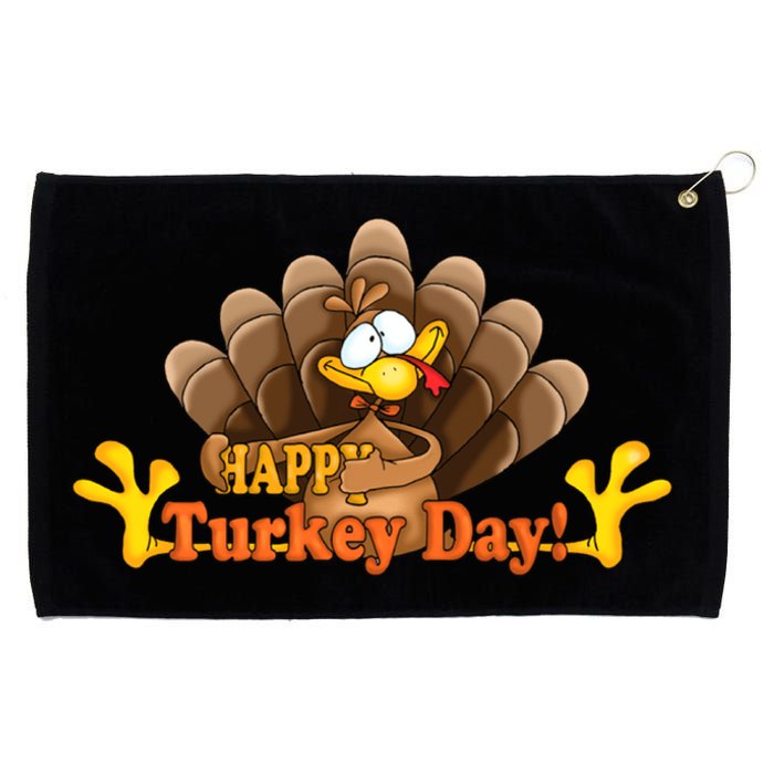 Happy Turkey Day Funny Thanksgiving Grommeted Golf Towel