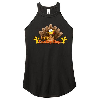 Happy Turkey Day Funny Thanksgiving Women’s Perfect Tri Rocker Tank