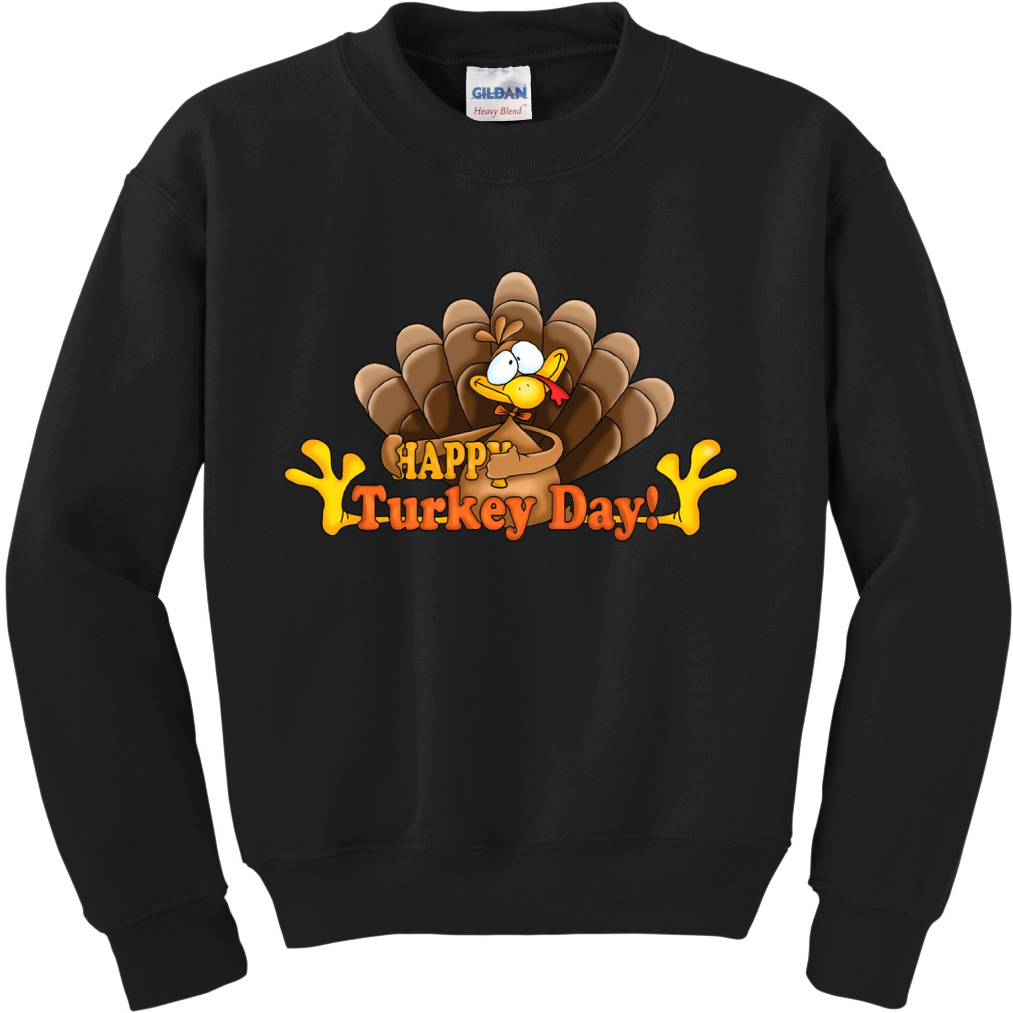 Happy Turkey Day Funny Thanksgiving Kids Sweatshirt