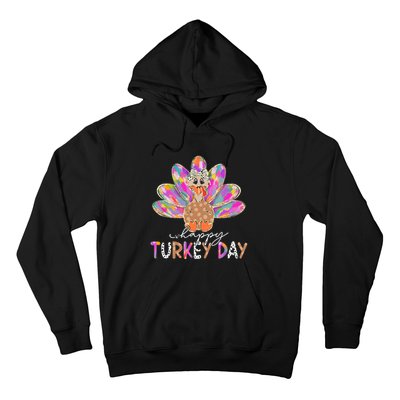 Happy Turkey Day Cute Turkey Thanksgiving Hoodie