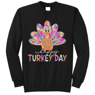 Happy Turkey Day Cute Turkey Thanksgiving Sweatshirt