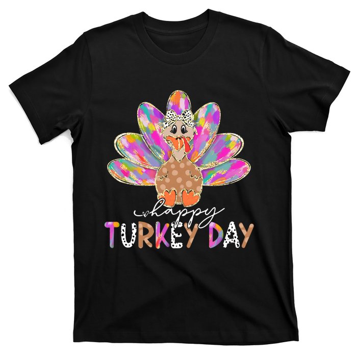 Happy Turkey Day Cute Turkey Thanksgiving T-Shirt