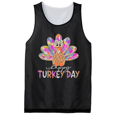 Happy Turkey Day Cute Turkey Thanksgiving Mesh Reversible Basketball Jersey Tank