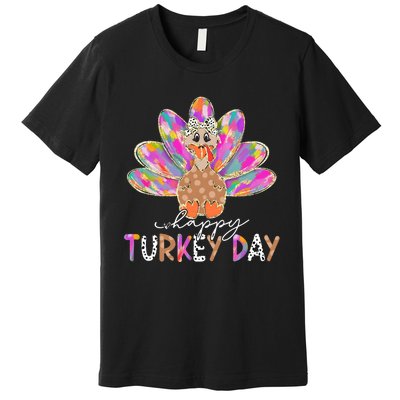 Happy Turkey Day Cute Turkey Thanksgiving Premium T-Shirt