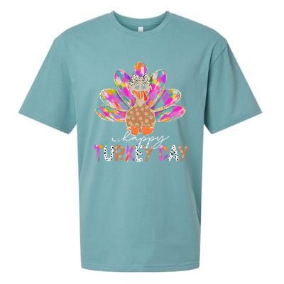 Happy Turkey Day Cute Turkey Thanksgiving Sueded Cloud Jersey T-Shirt