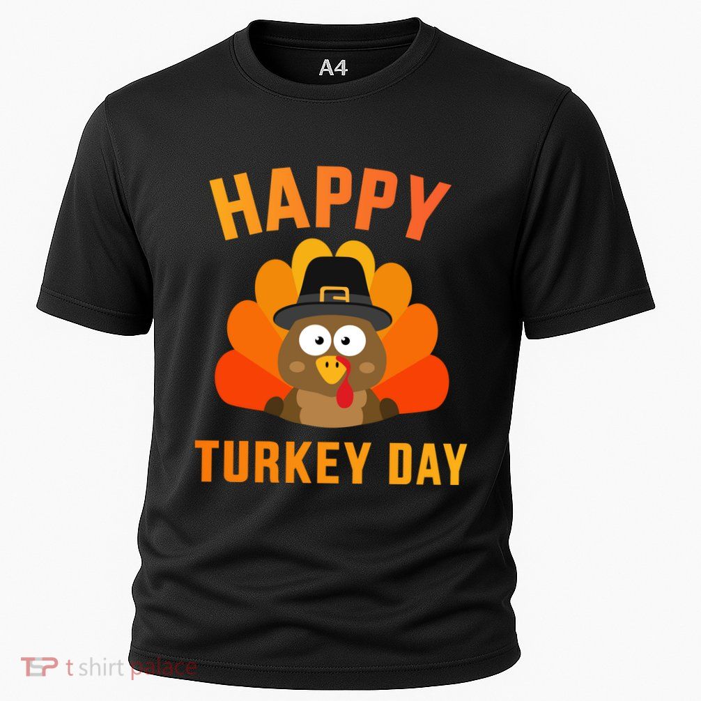 Happy Turkey Day With Cute Bird For Thanksgiving Dinner Great Gift Performance Shirt