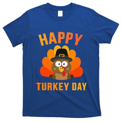 Happy Turkey Day With Cute Bird For Thanksgiving Dinner Great Gift T-Shirt