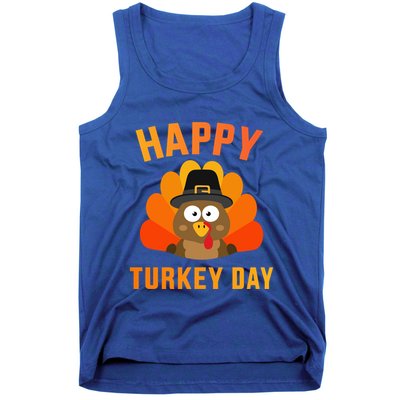 Happy Turkey Day With Cute Bird For Thanksgiving Dinner Great Gift Tank Top