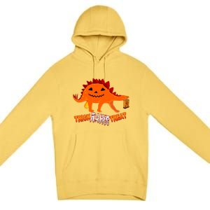 Halloween TRex Dinosaur Trick Rawr Treat Gift Funny Gift Premium Pullover Hoodie