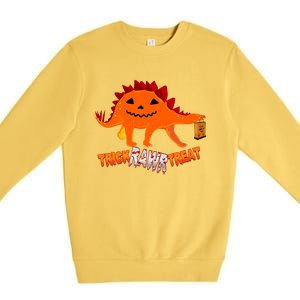 Halloween TRex Dinosaur Trick Rawr Treat Gift Funny Gift Premium Crewneck Sweatshirt