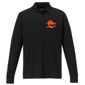 Halloween TRex Dinosaur Trick Rawr Treat Gift Funny Gift Performance Long Sleeve Polo