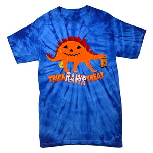 Halloween TRex Dinosaur Trick Rawr Treat Gift Funny Gift Tie-Dye T-Shirt