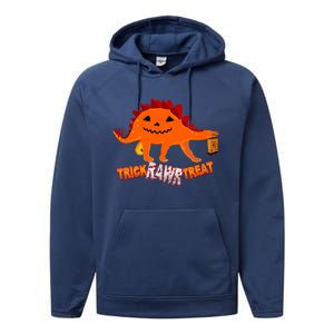 Halloween TRex Dinosaur Trick Rawr Treat Gift Funny Gift Performance Fleece Hoodie