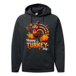 Happy Turkey Day Fall Autumn Thanksgiving Performance Fleece Hoodie