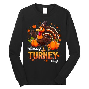 Happy Turkey Day Fall Autumn Thanksgiving Long Sleeve Shirt