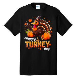 Happy Turkey Day Fall Autumn Thanksgiving Tall T-Shirt