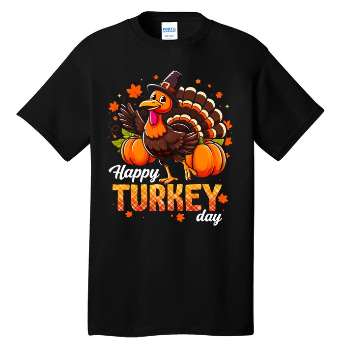 Happy Turkey Day Fall Autumn Thanksgiving Tall T-Shirt