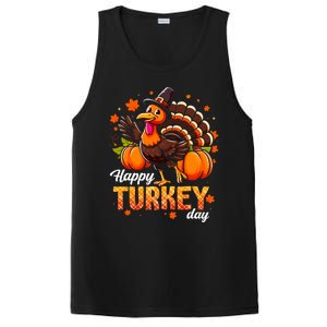 Happy Turkey Day Fall Autumn Thanksgiving PosiCharge Competitor Tank