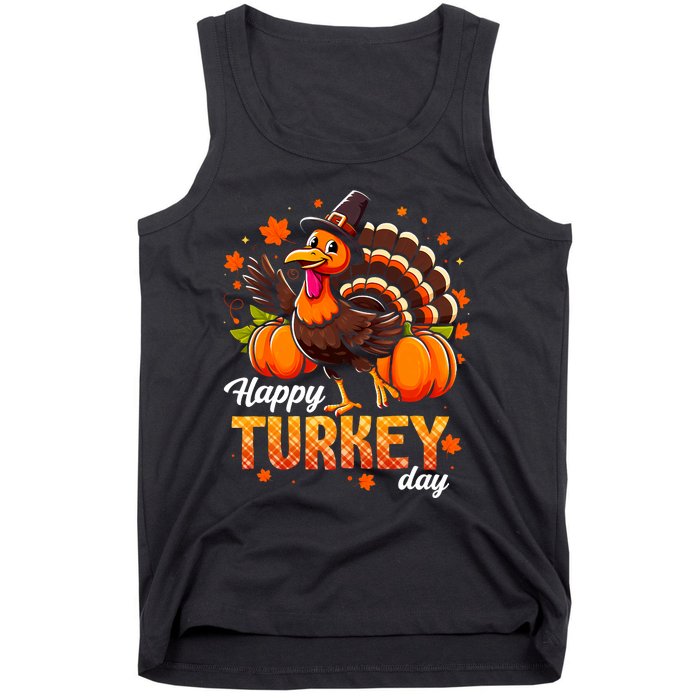 Happy Turkey Day Fall Autumn Thanksgiving Tank Top