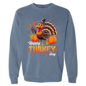 Happy Turkey Day Fall Autumn Thanksgiving Garment-Dyed Sweatshirt