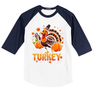 Happy Turkey Day Fall Autumn Thanksgiving Baseball Sleeve Shirt