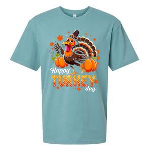 Happy Turkey Day Fall Autumn Thanksgiving Sueded Cloud Jersey T-Shirt