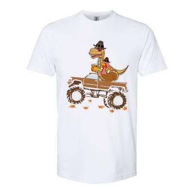 Happy Thanksgiving Dinosaur Turkey Riding Truck Softstyle® CVC T-Shirt